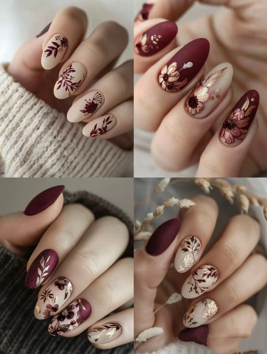 Fall collection press on nails brown color